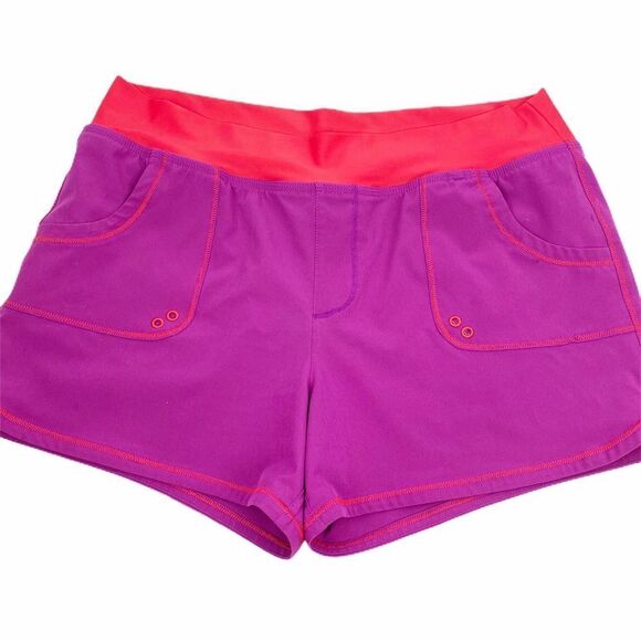 Prana Yoga Athletic Shorts Purple Red L - Picture 1 of 8